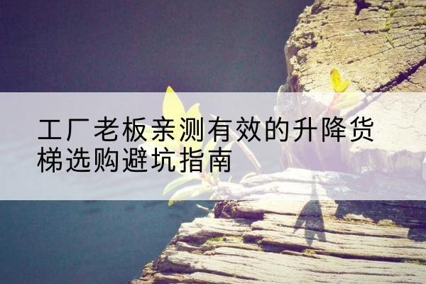 新津升降货梯怎么选-工厂老板亲测有效的升降货梯选购避坑指南