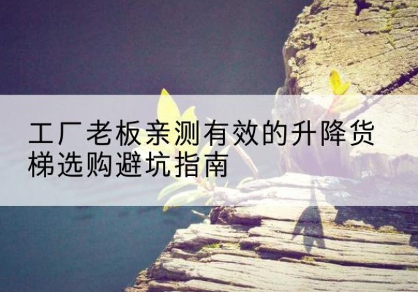 新津升降货梯怎么选-工厂老板亲测有效的升降货梯选购避坑指南